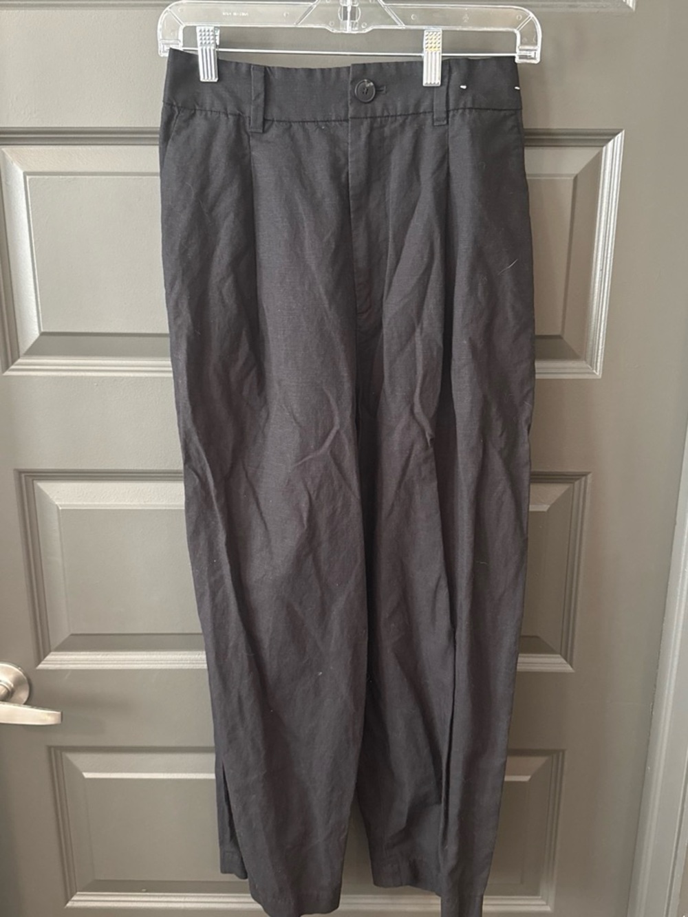 Comptoir des Cotonniers x Uniqlo Black Linen Blend Trousers Size S Woman’s